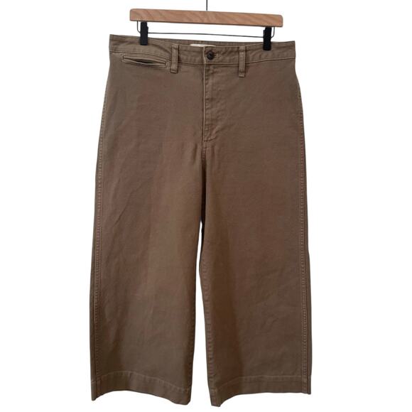 Madewell Emmett Wide-Leg Crop Pants in "Distant Surplus" Olive Green Sz 31 - Picture 5 of 15